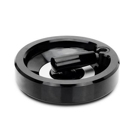 Otto Ganter Handwheel with Retractable Handle Plastic Bushing with Retractable Handle, GN 520.4